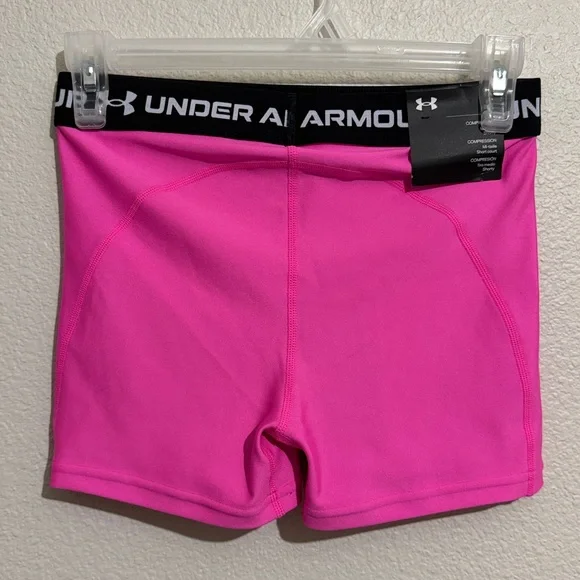 Under Armour Women's HeatGear Shorty Shorts Workout Sports Gym Sporty - Picture 4 of 6